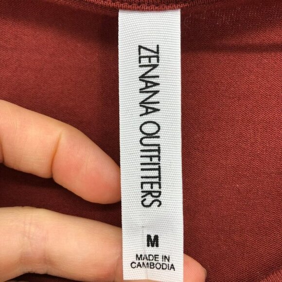 NWT Zeanna Outfitters All Seasons V neck long sleeve tee brick red M - Picture 4 of 13